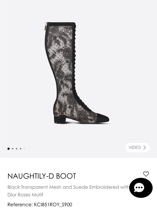 Dior Shoes - Dior Black Lace-Embroidered Over-the-Knee Boot